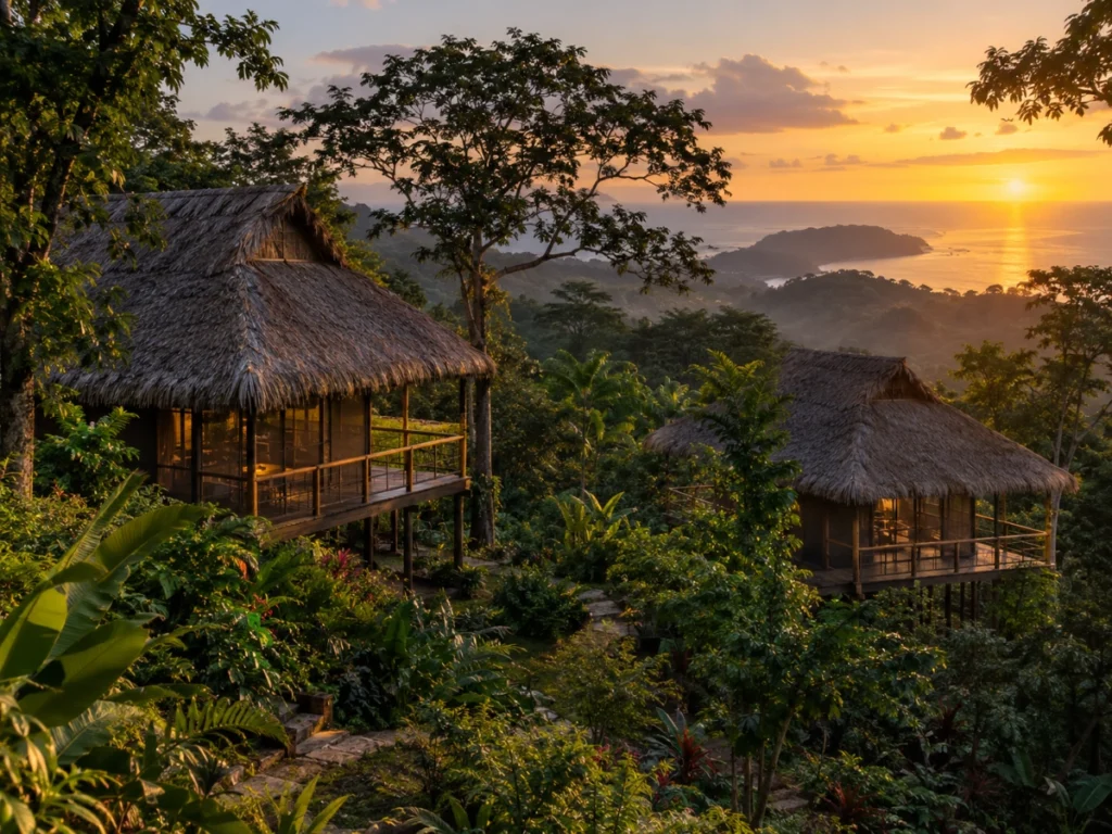 Two separate forest casitas at a Costa Rica ayahuasca retreat for couples